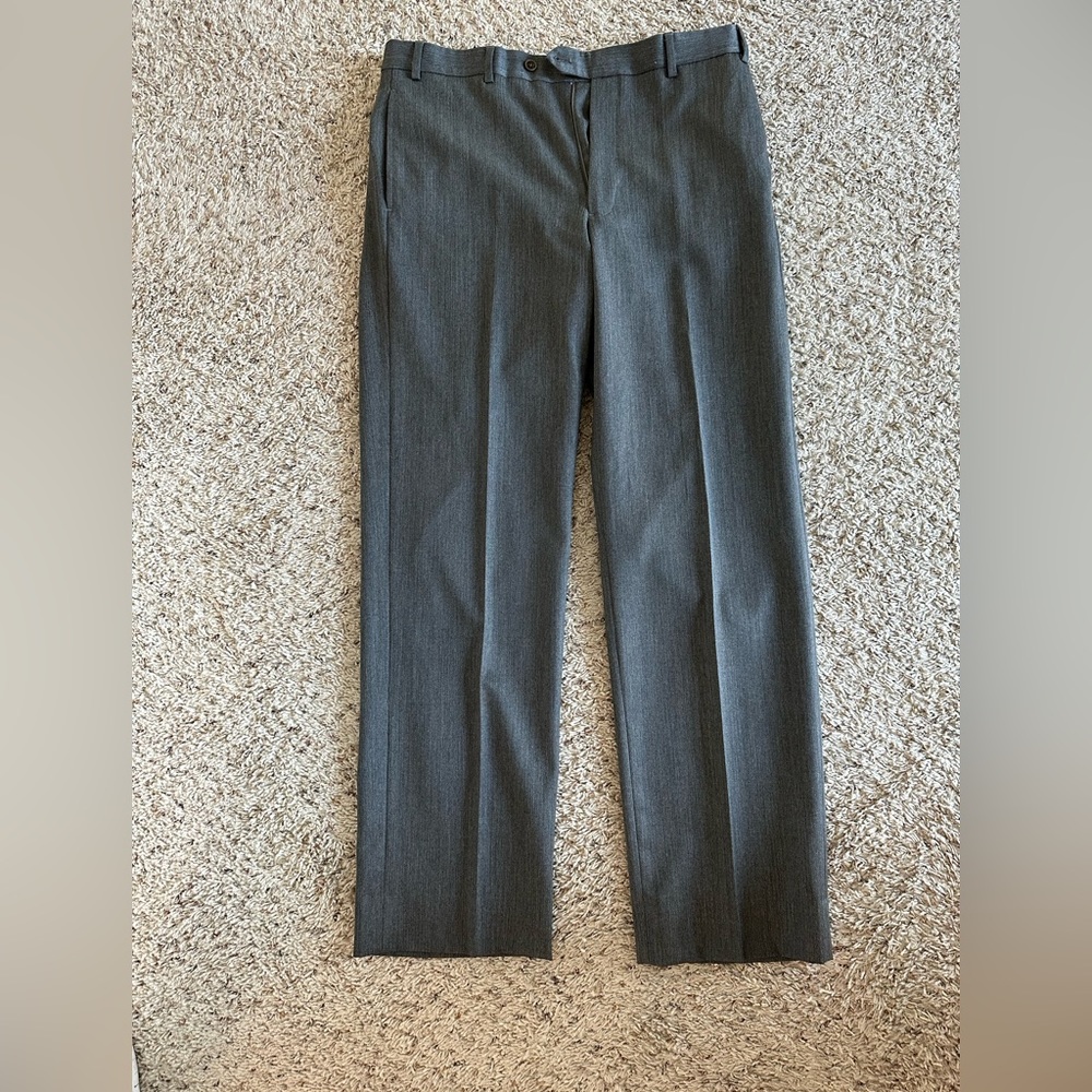 Brooks Brothers Grey Madison Fit Dress Pants, W35, L32
